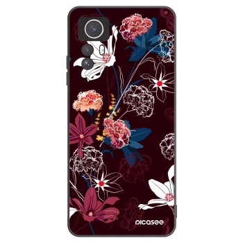 Picasee silikonowe czarne etui na Xiaomi Redmi Note 12S - Dark Meadow