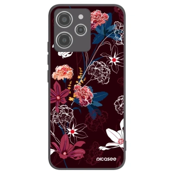 Picasee silikonowe czarne etui na Xiaomi Redmi 12 4G - Dark Meadow