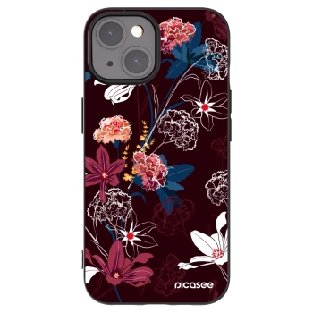 Picasee silikonowe czarne etui na Apple iPhone 15 - Dark Meadow