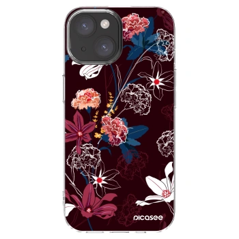 Picasee silikonowe przeźroczyste etui na Apple iPhone 15 - Dark Meadow