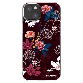 Picasee silikonowe przeźroczyste etui na Apple iPhone 15 Plus - Dark Meadow