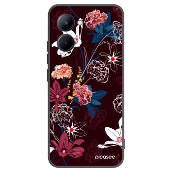 Picasee silikonowe czarne etui na Realme C33 (2023) - Dark Meadow