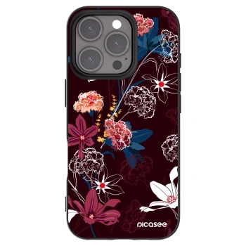 Picasee silikonowe czarne etui na Apple iPhone 16 Pro - Dark Meadow