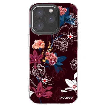 Picasee silikonowe przeźroczyste etui na Apple iPhone 16 Pro - Dark Meadow