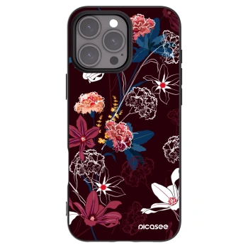 Picasee silikonowe czarne etui na Apple iPhone 16 Pro Max - Dark Meadow