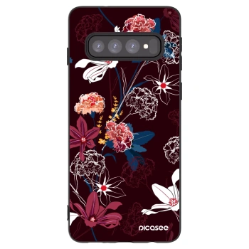 Picasee silikonowe czarne etui na Samsung Galaxy S10 G973 - Dark Meadow