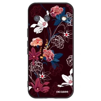 Picasee silikonowe czarne etui na Google Pixel 9 - Dark Meadow