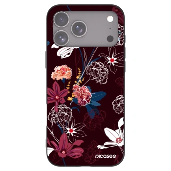 Picasee silikonowe czarne etui na Apple iPhone 17 Pro Max - Dark Meadow