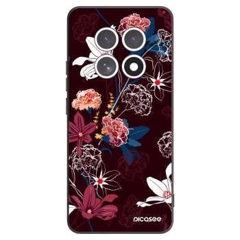 Picasee silikonowe czarne etui na Xiaomi Redmi Note 15 - Dark Meadow