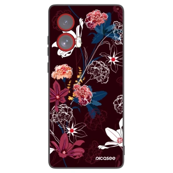 Picasee silikonowe czarne etui na Motorola Edge 50 Fusion - Dark Meadow