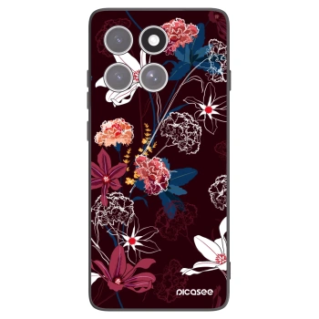 Picasee silikonowe czarne etui na Motorola Edge 60 Fusion - Dark Meadow