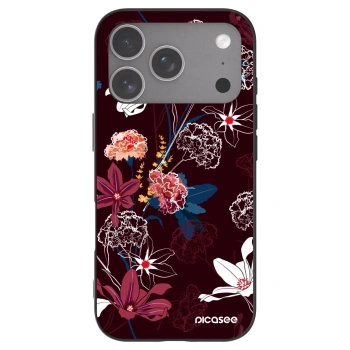 Picasee silikonowe czarne etui na Apple iPhone 18 Pro - Dark Meadow