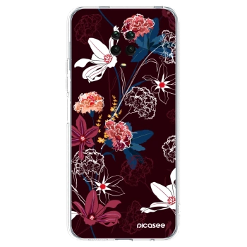 Picasee silikonowe przeźroczyste etui na Xiaomi Redmi Note 9 Pro - Dark Meadow