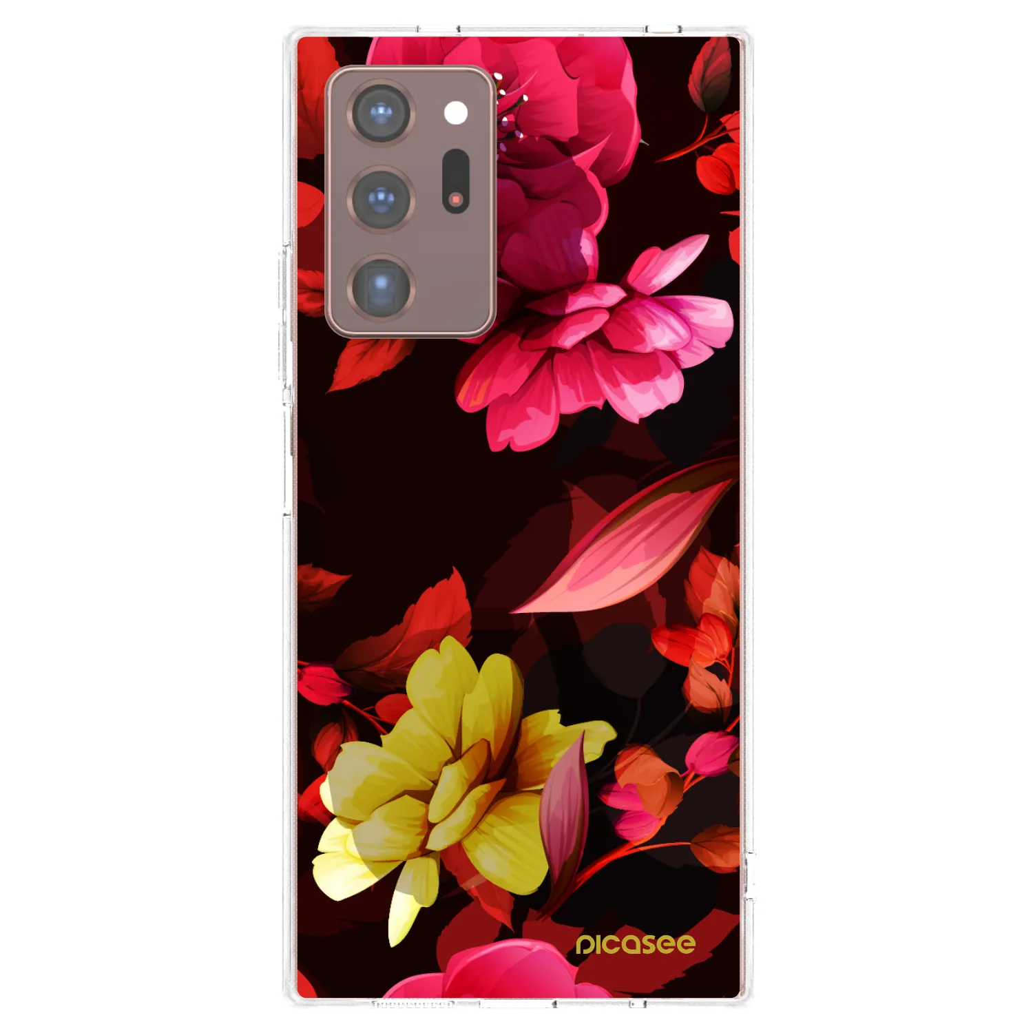 Picasee silikonowe przeźroczyste etui na Samsung Galaxy Note 20 Ultra - Dark Peonny