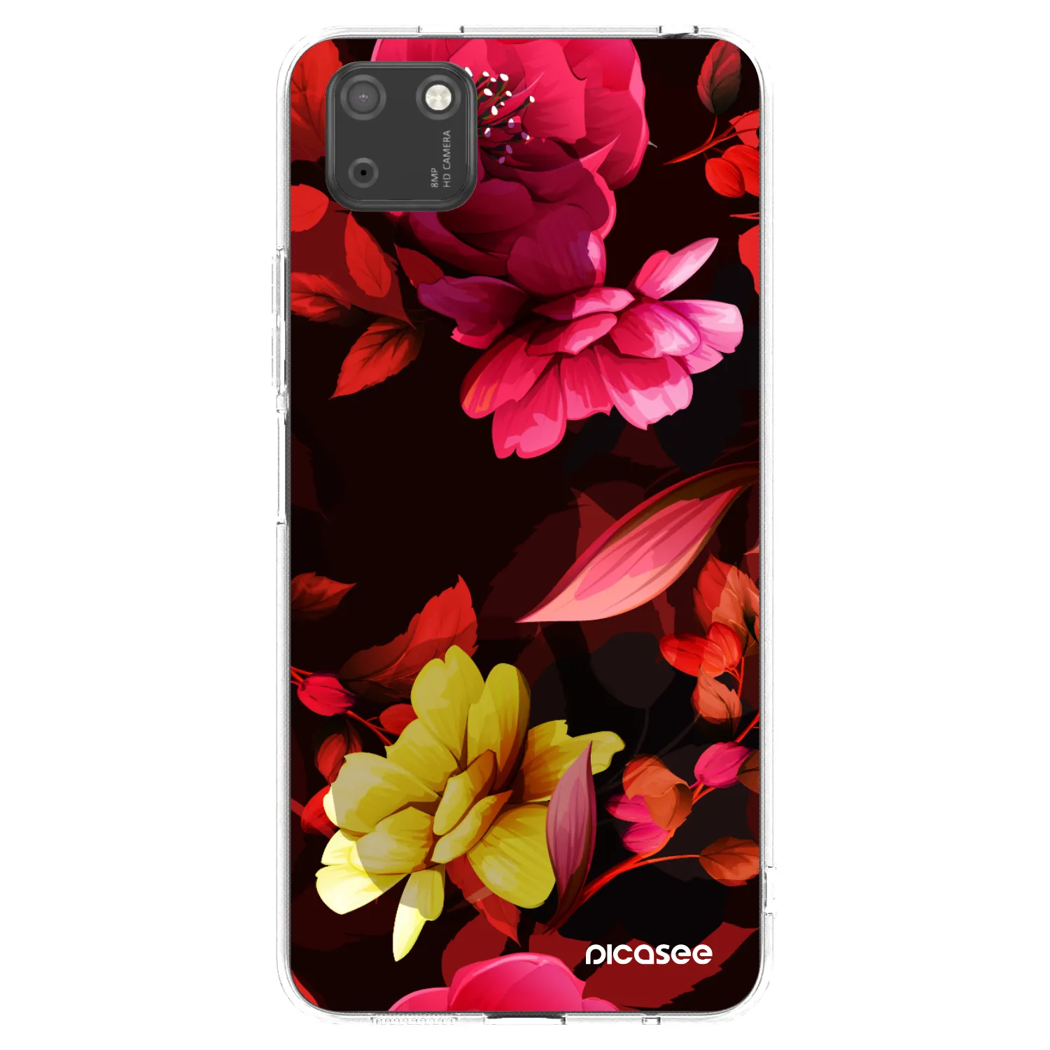 Picasee silikonowe przeźroczyste etui na Huawei Y5P - Dark Peonny