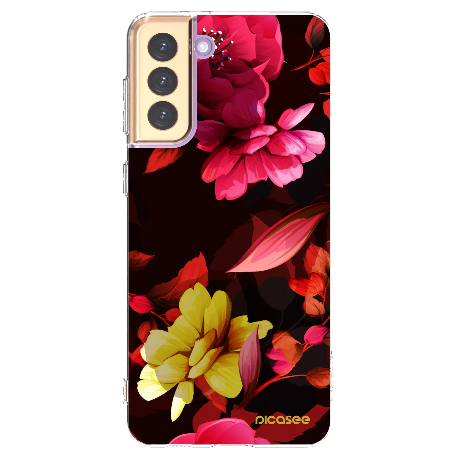 Picasee silikonowe przeźroczyste etui na Samsung Galaxy S21+ 5G G996F - Dark Peonny