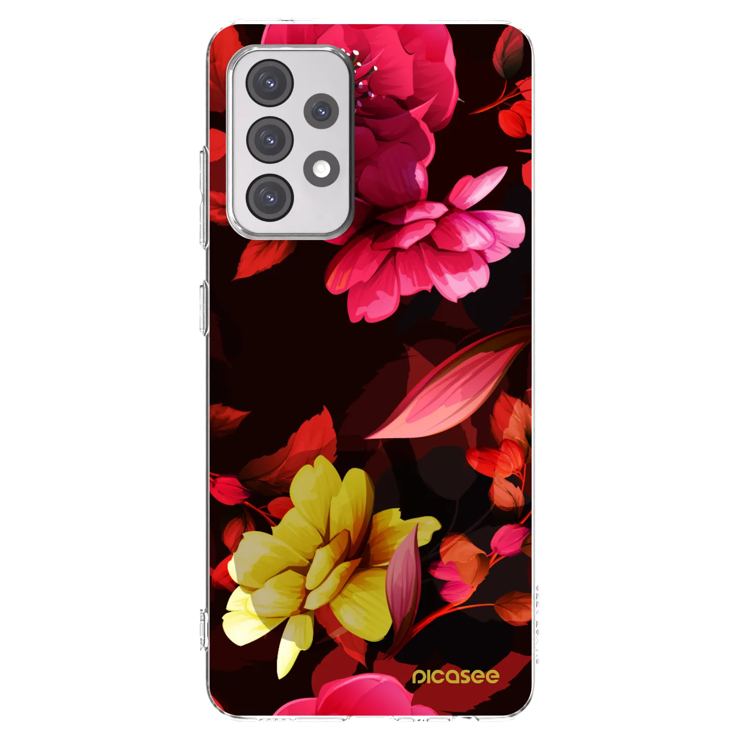 Picasee silikonowe przeźroczyste etui na Samsung Galaxy A52 5G A525F - Dark Peonny