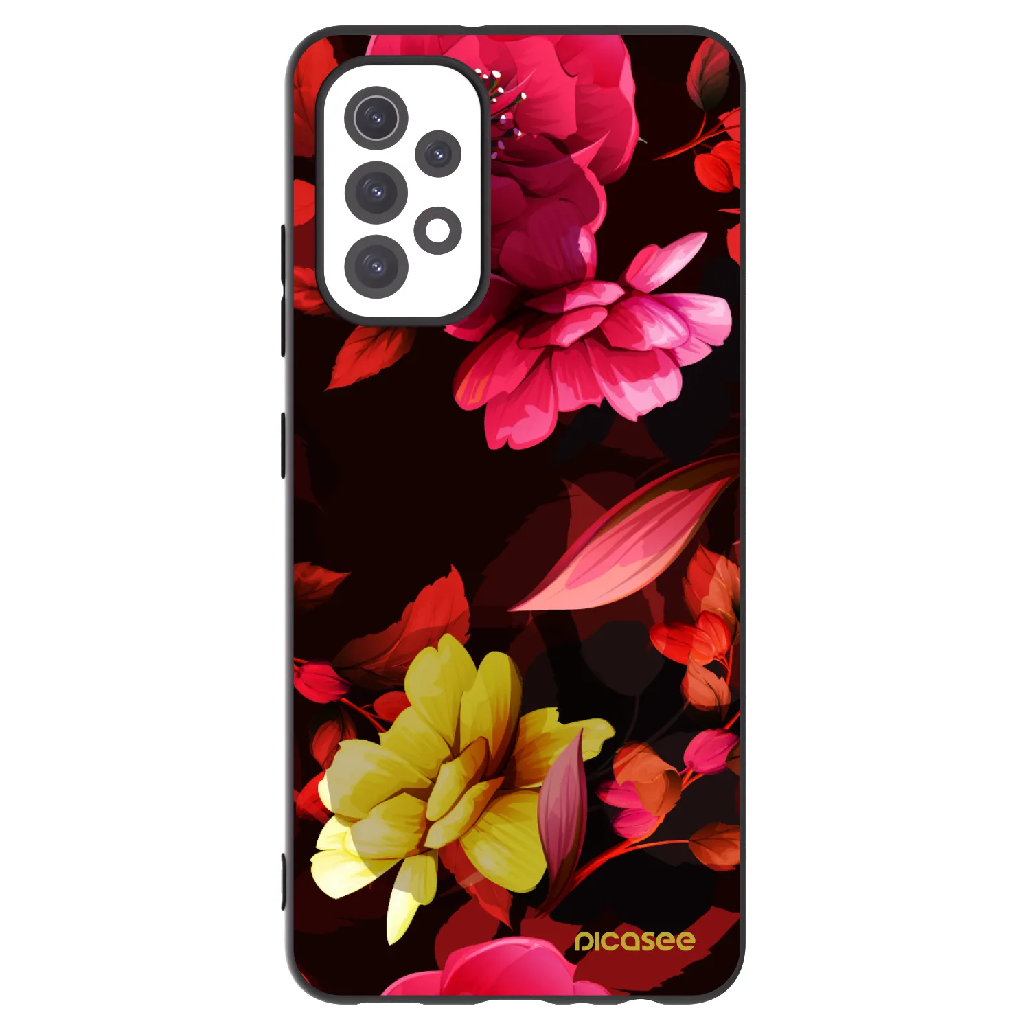 Picasee silikonowe czarne etui na Samsung Galaxy A32 5G A326B - Dark Peonny