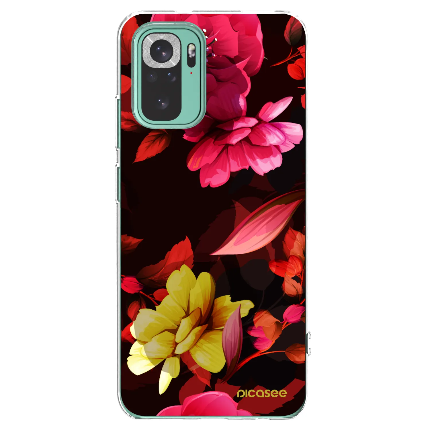 Picasee silikonowe przeźroczyste etui na Xiaomi Redmi Note 10 Pro - Dark Peonny