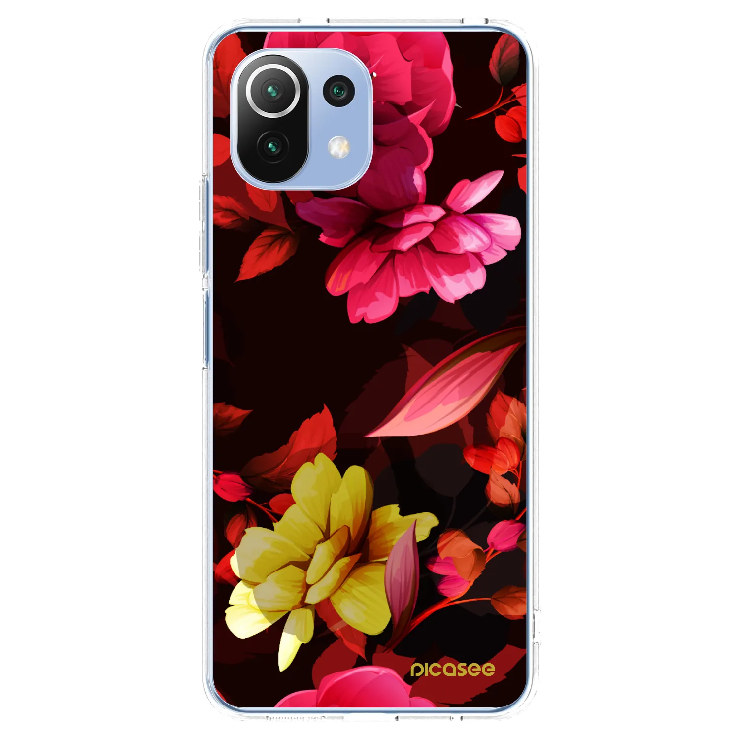 Picasee silikonowe przeźroczyste etui na Xiaomi Mi 11 Lite - Dark Peonny