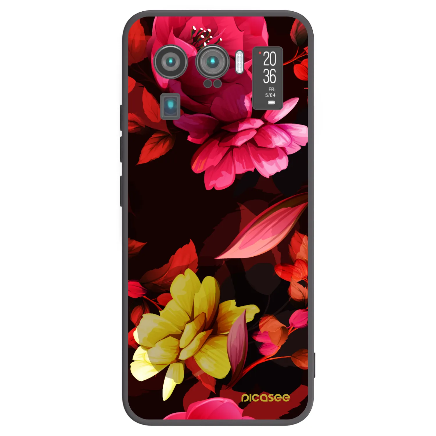 Picasee silikonowe czarne etui na Xiaomi Mi 11 Ultra - Dark Peonny