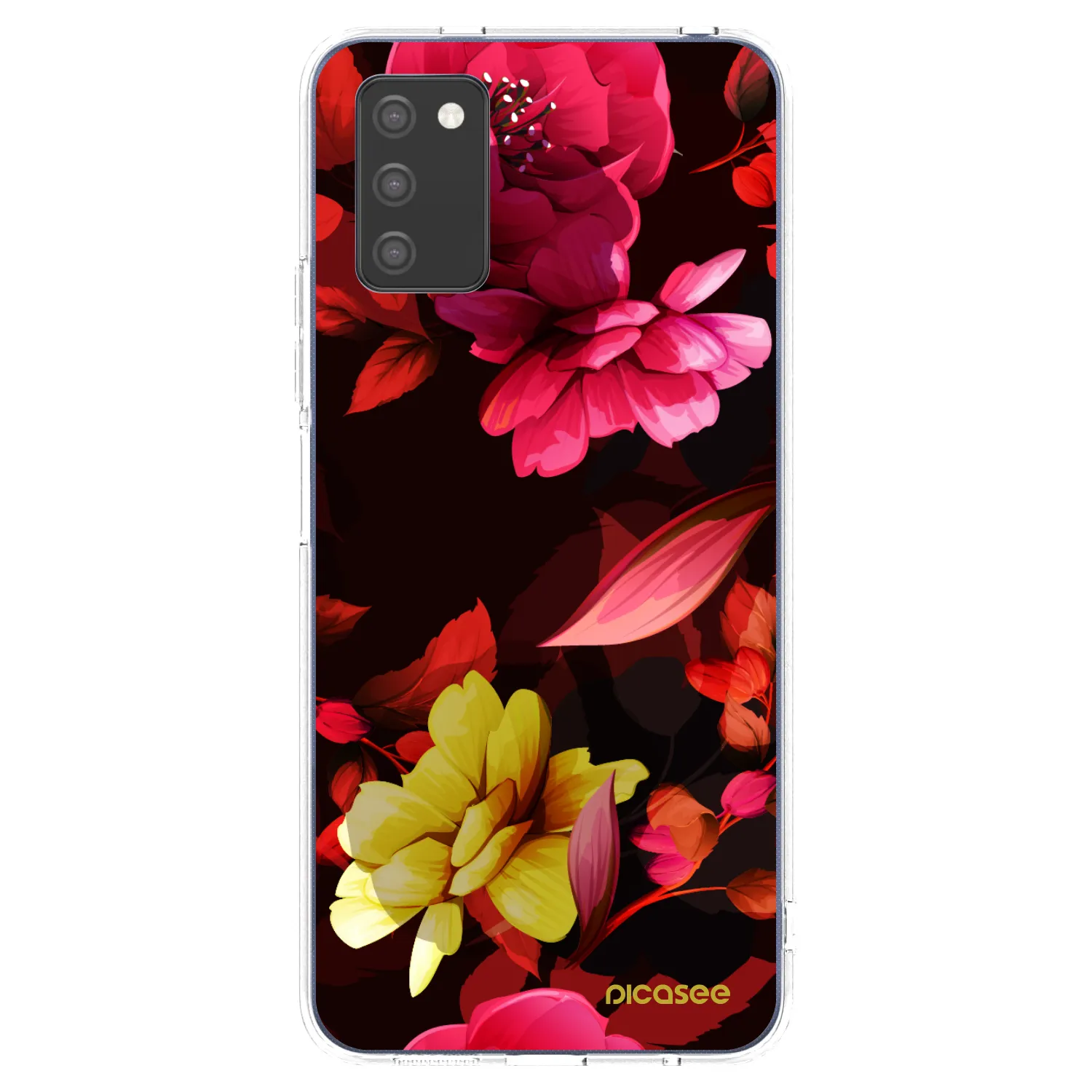 Picasee silikonowe przeźroczyste etui na Samsung Galaxy A02s A025G - Dark Peonny