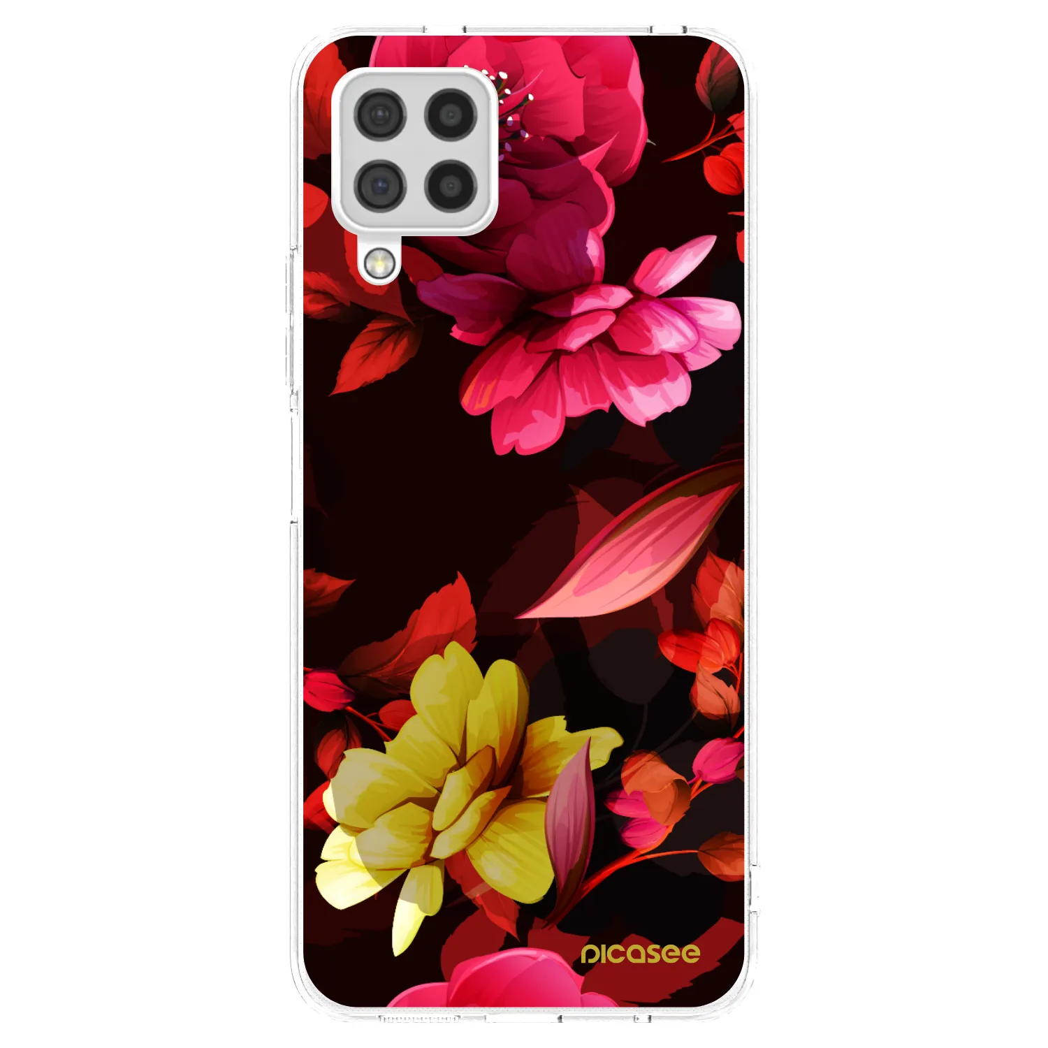 Picasee silikonowe przeźroczyste etui na Samsung Galaxy A22 A225F 4G - Dark Peonny