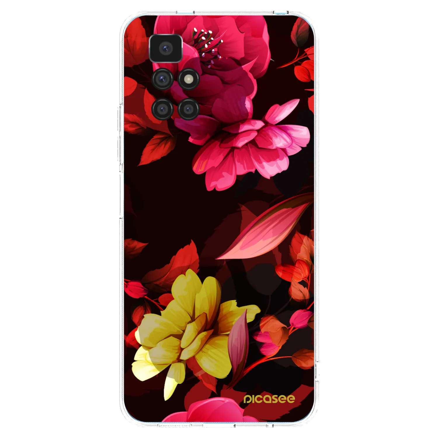 Picasee silikonowe przeźroczyste etui na Xiaomi Redmi 10 - Dark Peonny