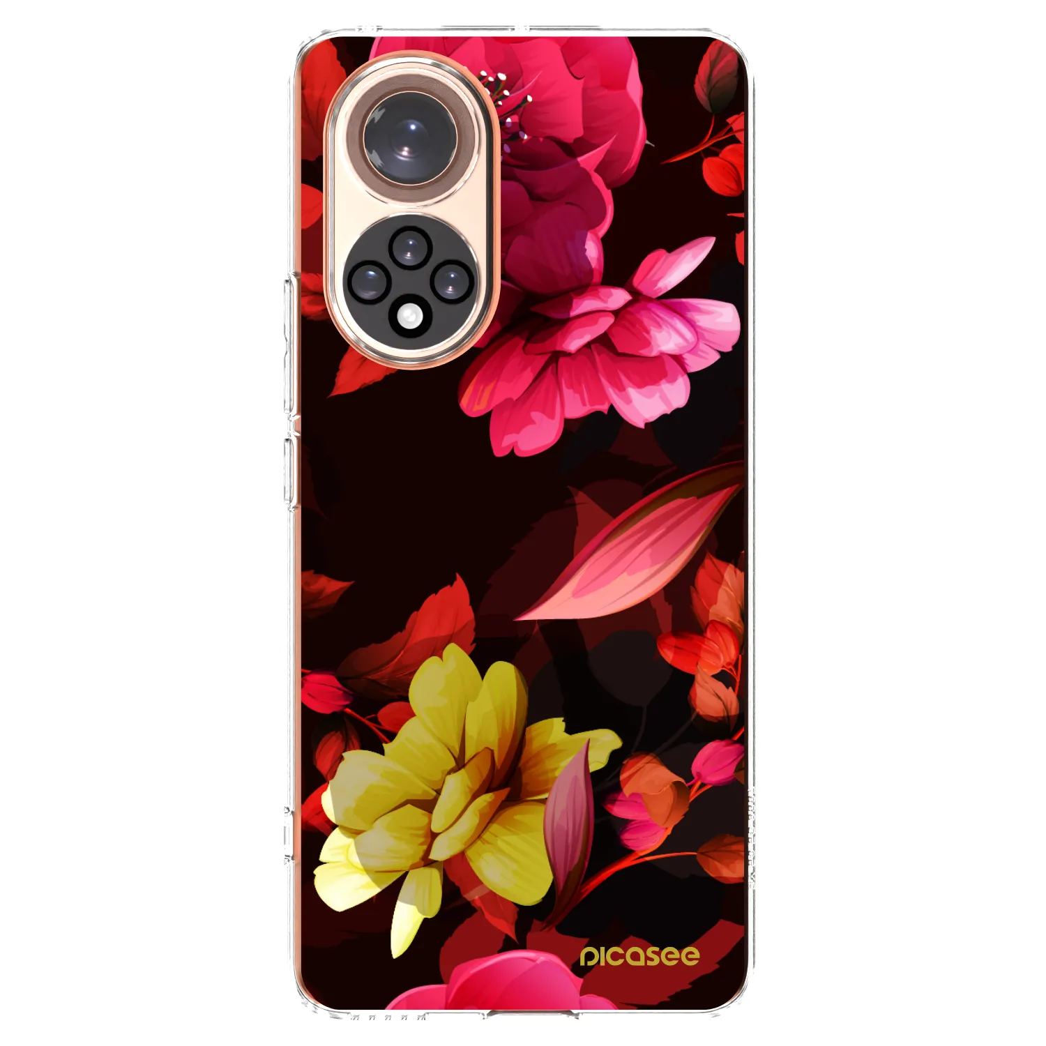 Picasee silikonowe przeźroczyste etui na Huawei Nova 9 - Dark Peonny