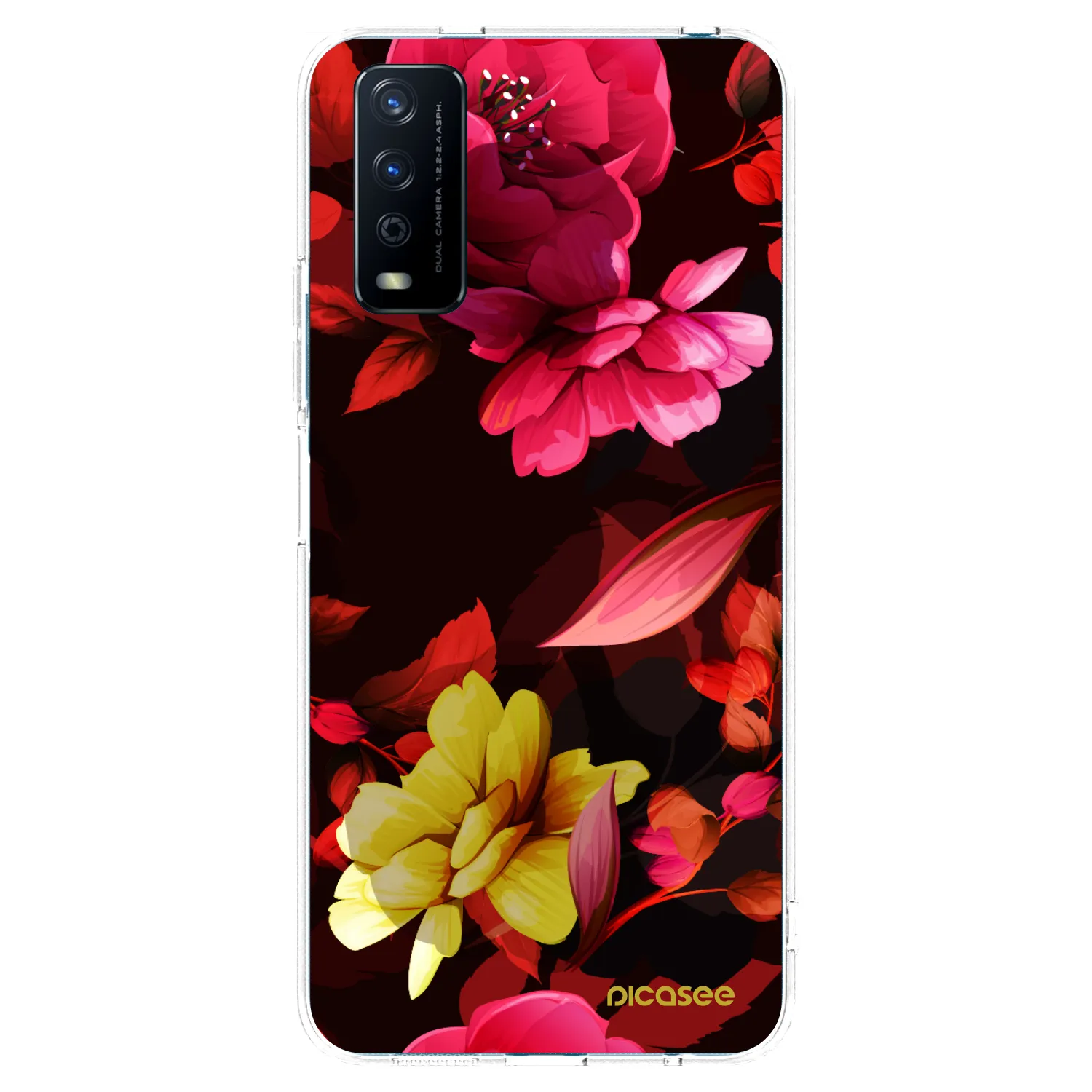 Picasee silikonowe przeźroczyste etui na Vivo Y11s - Dark Peonny