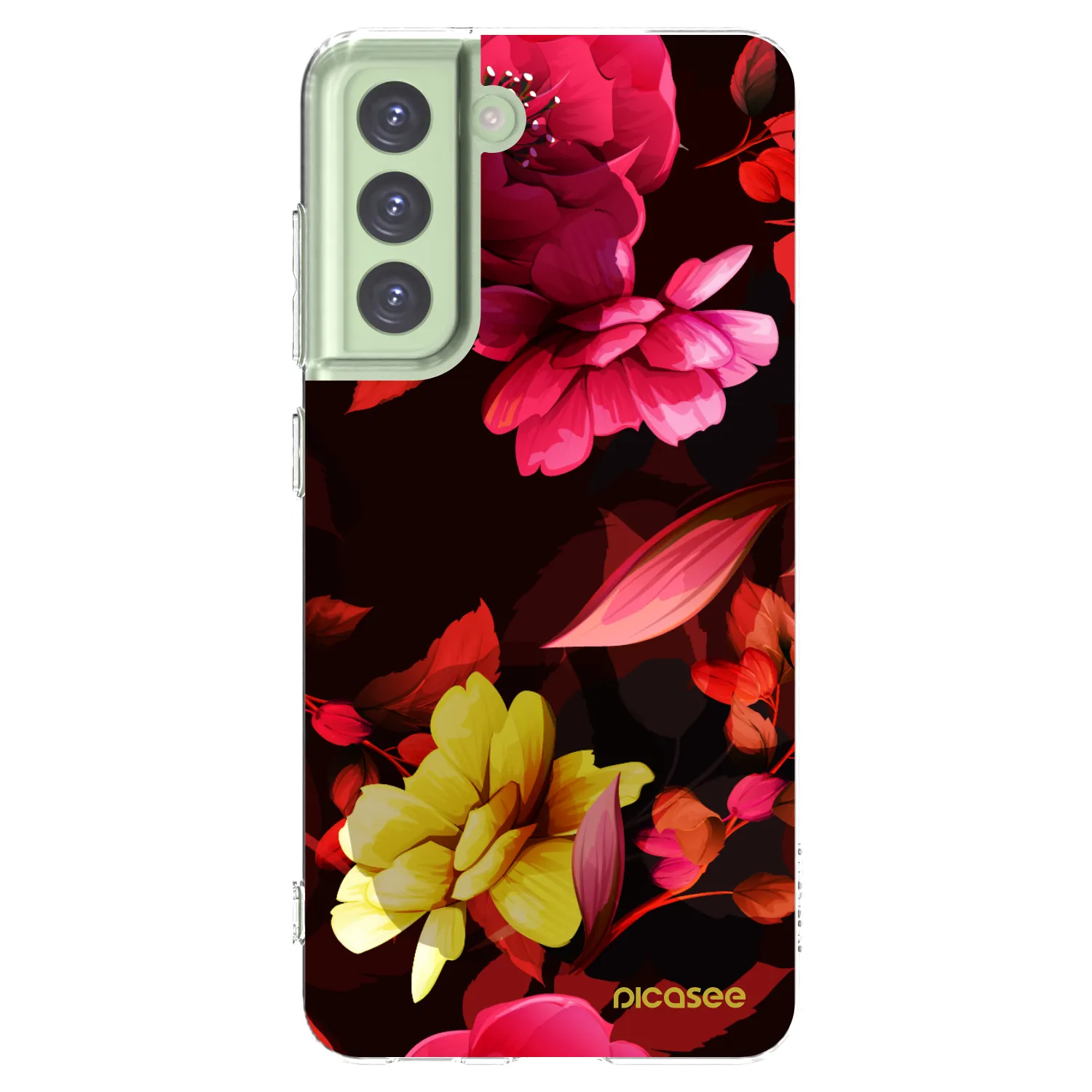 Picasee silikonowe przeźroczyste etui na Samsung Galaxy S21 FE 5G - Dark Peonny