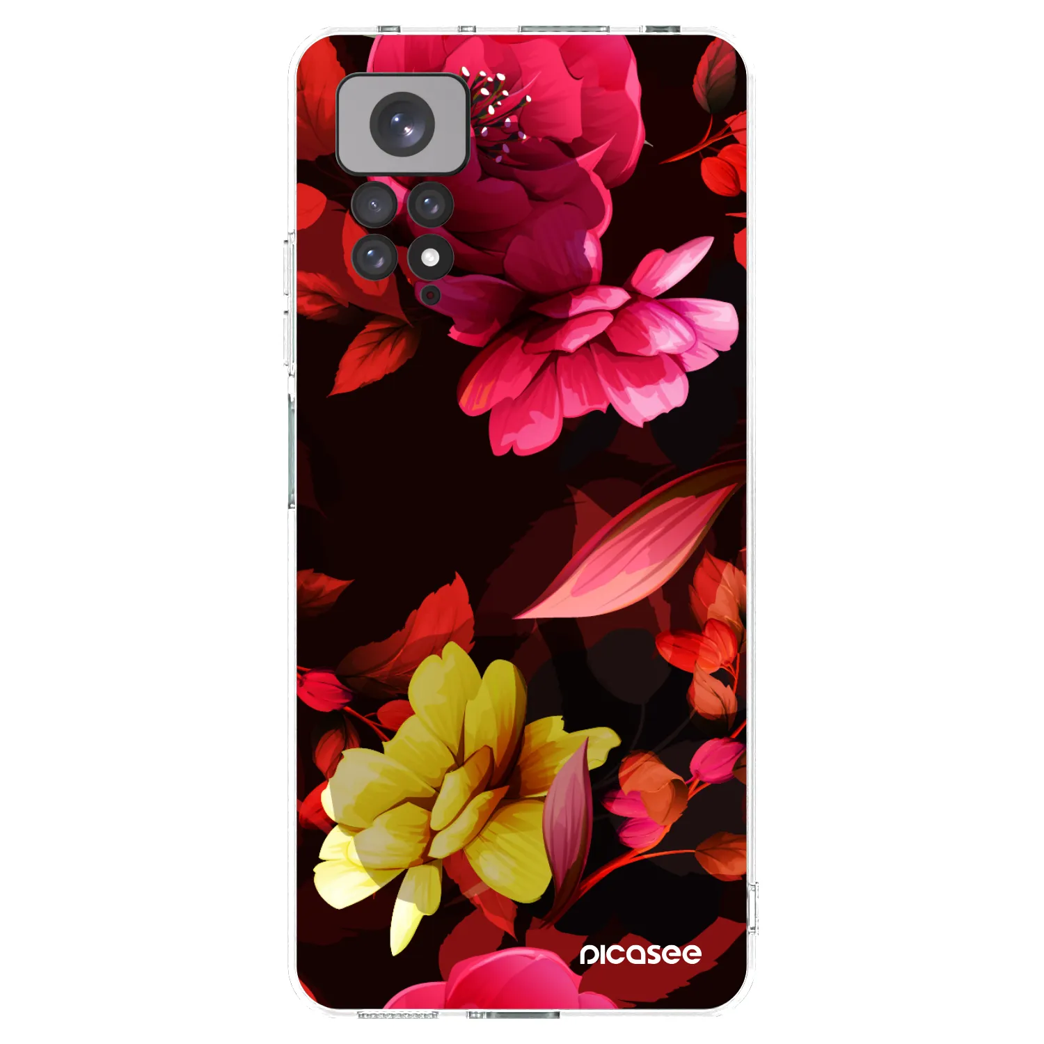Picasee silikonowe przeźroczyste etui na Xiaomi Redmi Note 11S 4G - Dark Peonny