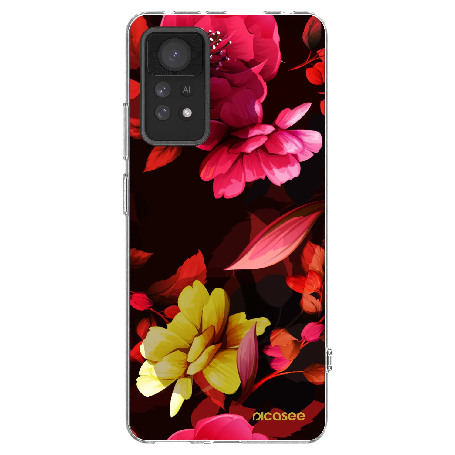 Picasee silikonowe przeźroczyste etui na Xiaomi Redmi Note 11 Pro 5G - Dark Peonny