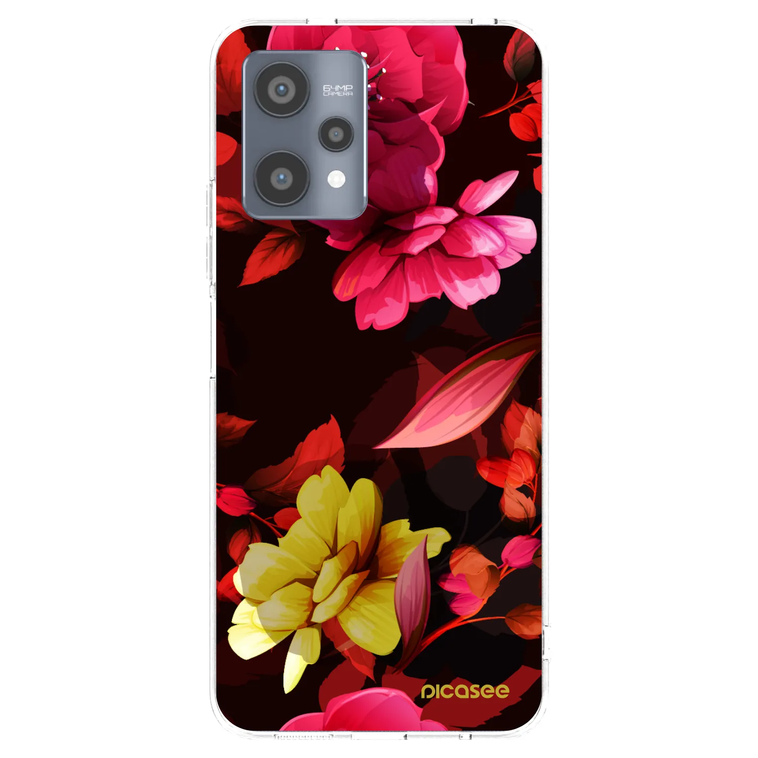 Picasee silikonowe przeźroczyste etui na Realme 9 Pro 5G - Dark Peonny