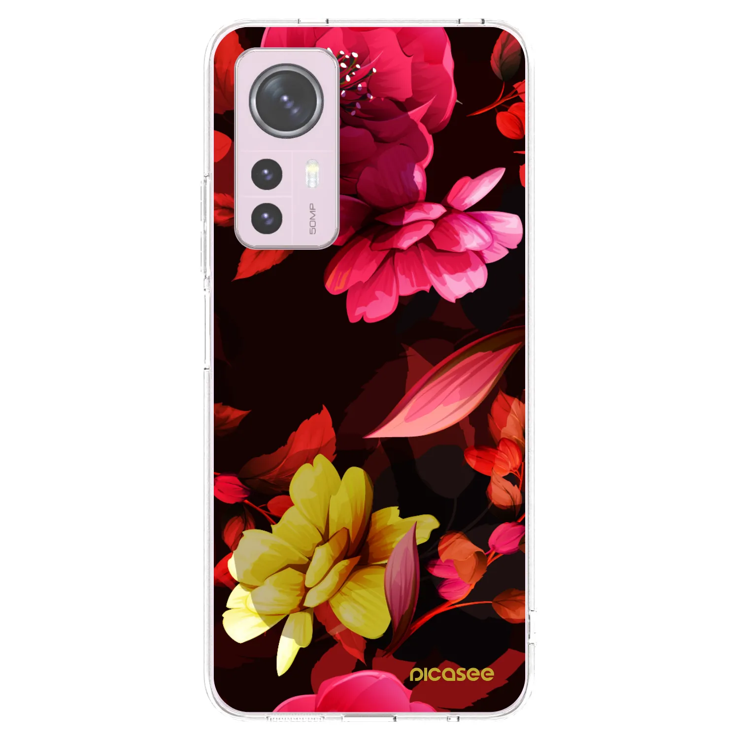 Picasee silikonowe przeźroczyste etui na Xiaomi 12 - Dark Peonny