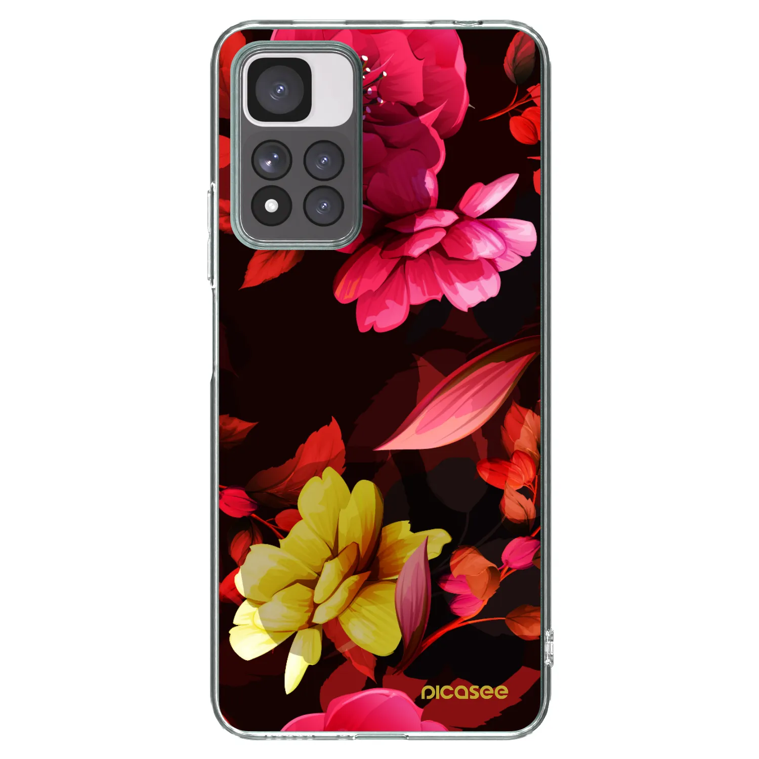 Picasee silikonowe przeźroczyste etui na Xiaomi Redmi Note 11 Pro+ 5G - Dark Peonny
