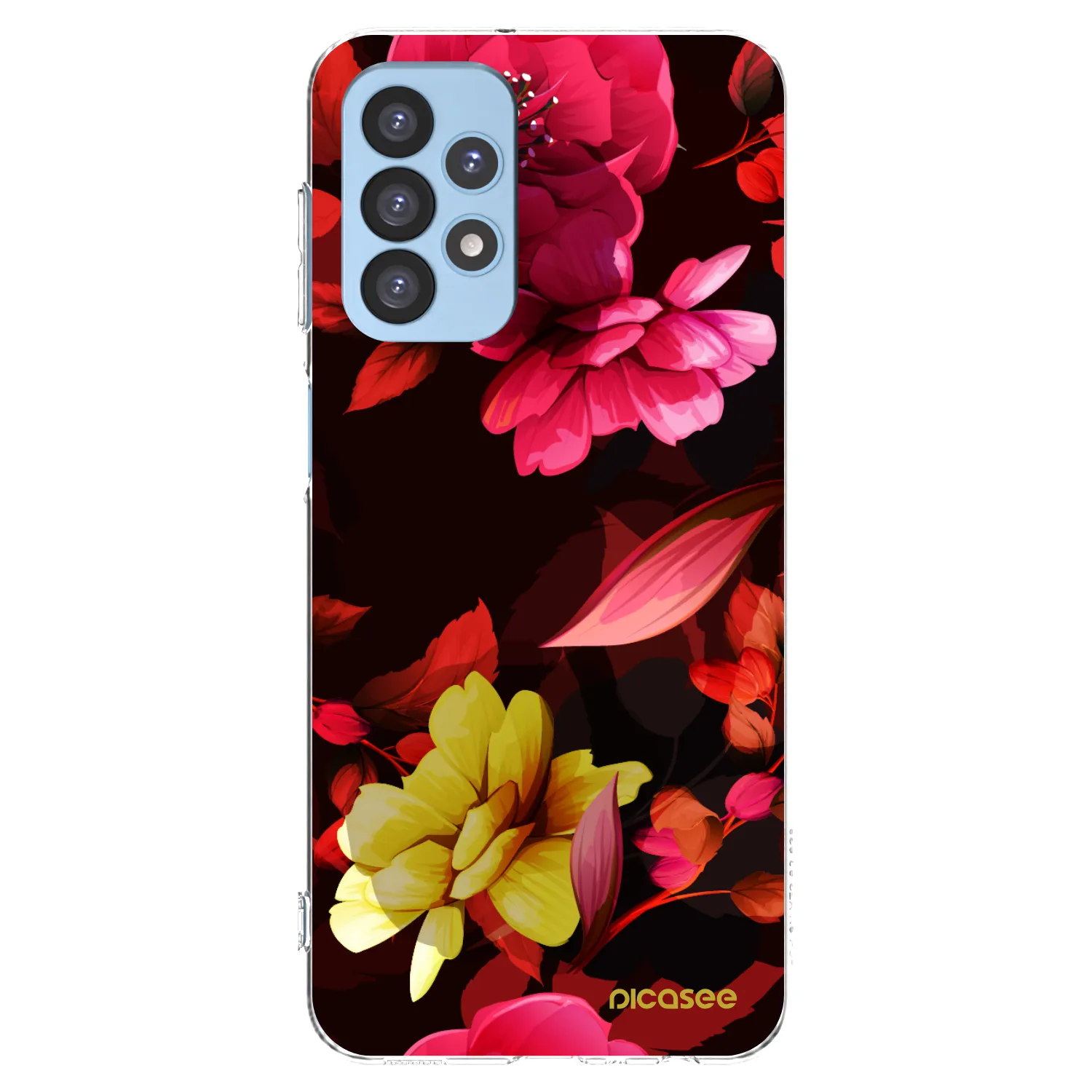 Picasee silikonowe przeźroczyste etui na Samsung Galaxy A23 A235F 4G - Dark Peonny