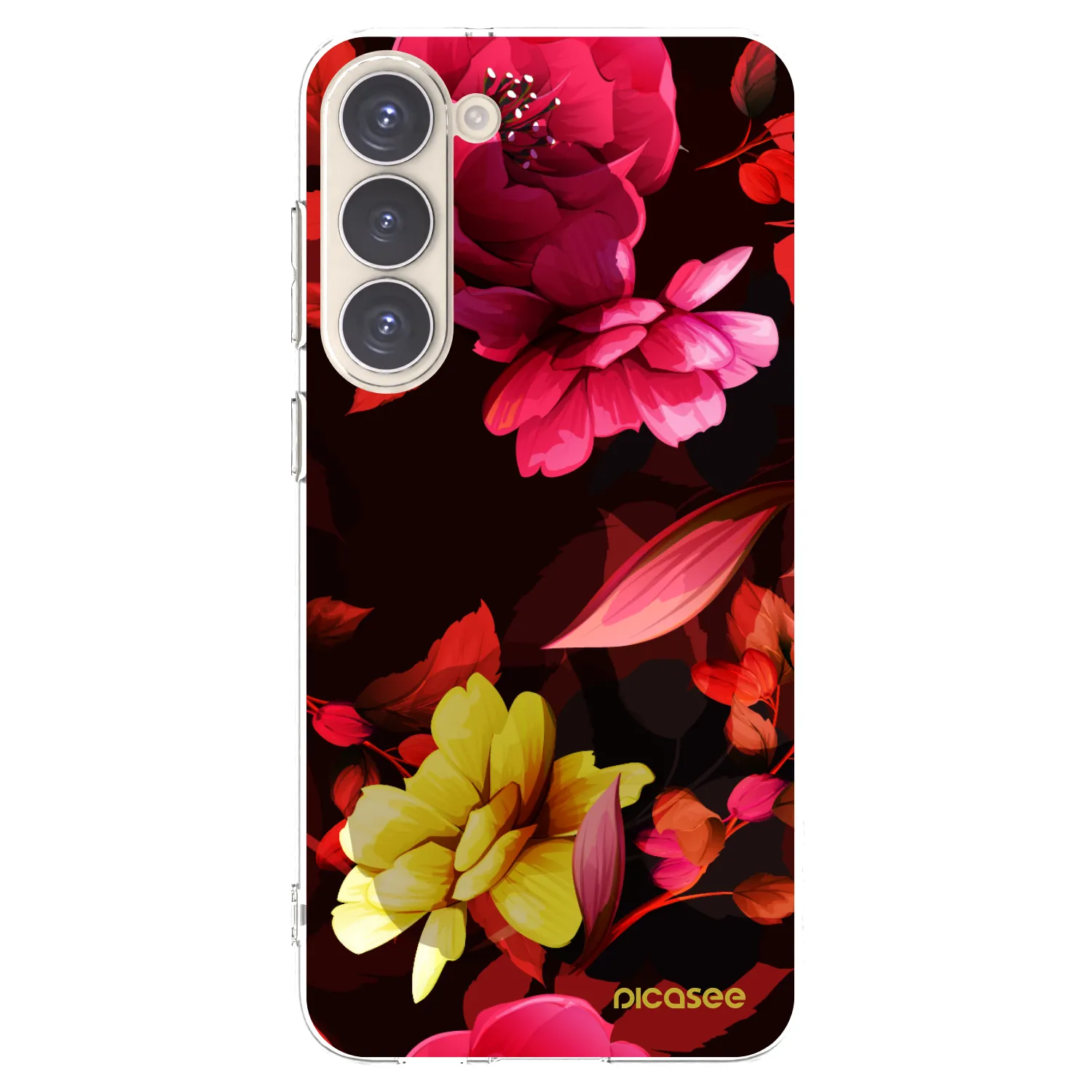 Picasee silikonowe przeźroczyste etui na Samsung Galaxy S23+ 5G - Dark Peonny