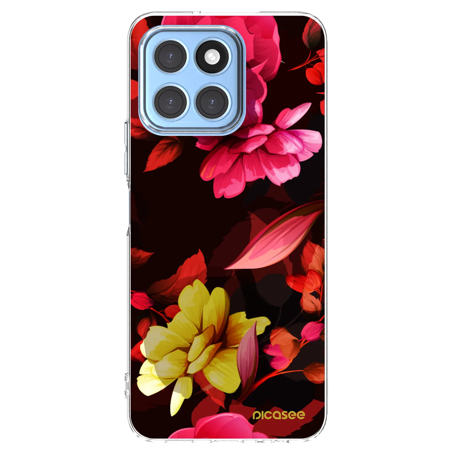 Picasee silikonowe przeźroczyste etui na Honor X8 5G - Dark Peonny