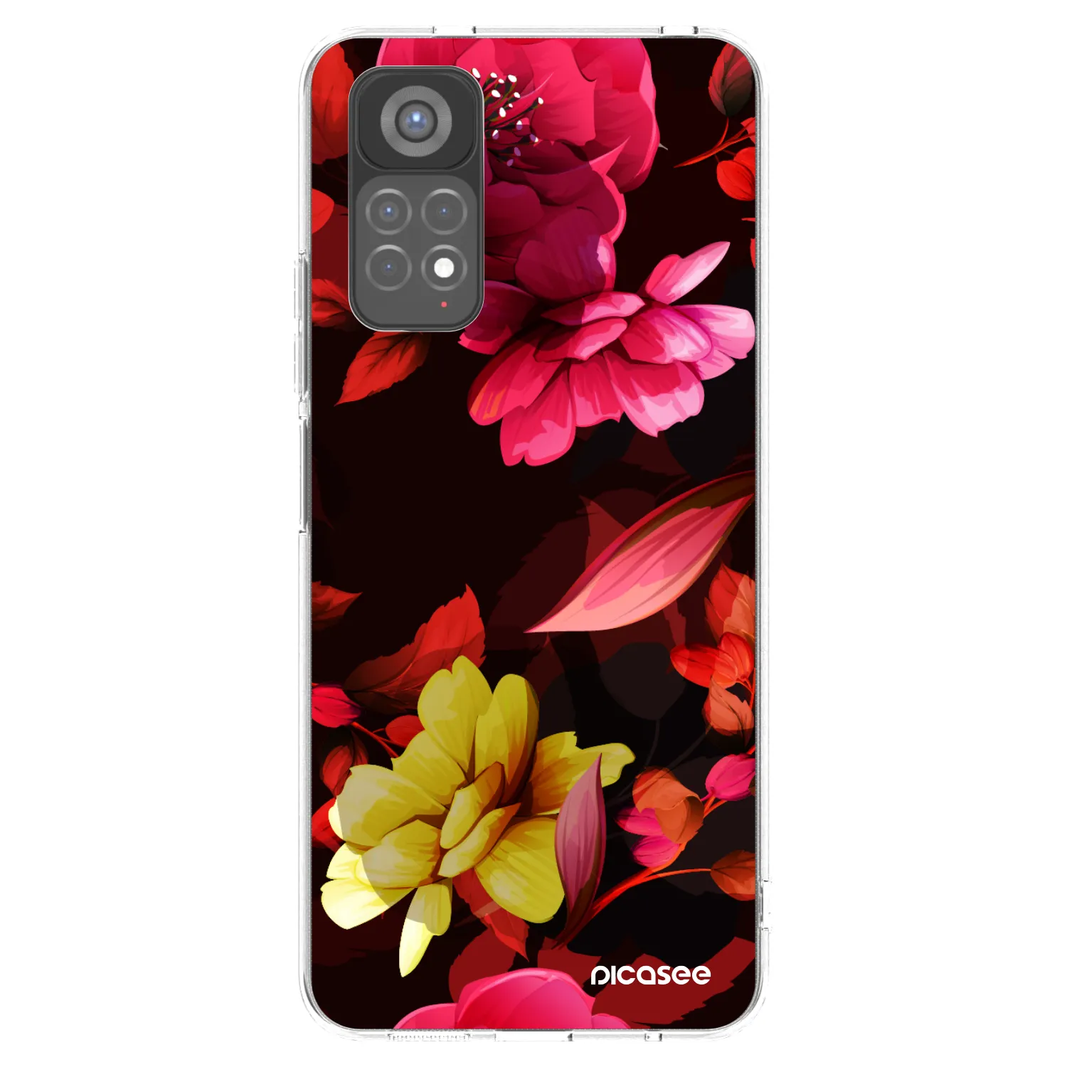 Picasee silikonowe przeźroczyste etui na Xiaomi Redmi Note 11S 5G - Dark Peonny
