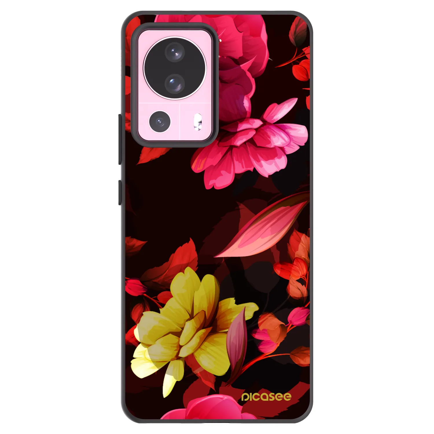 Picasee silikonowe czarne etui na Xiaomi 13 Lite - Dark Peonny