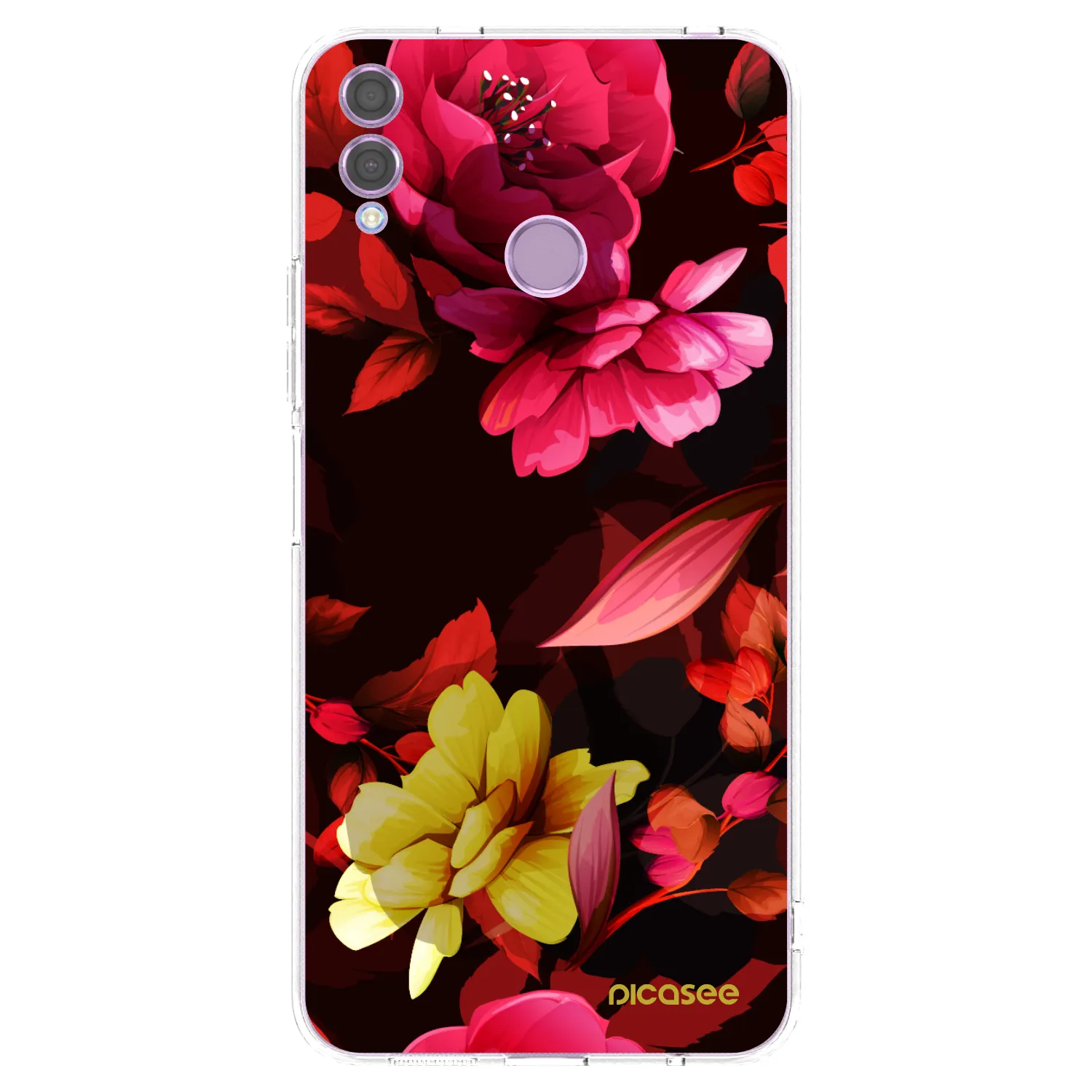 Picasee silikonowe przeźroczyste etui na Honor 8X - Dark Peonny