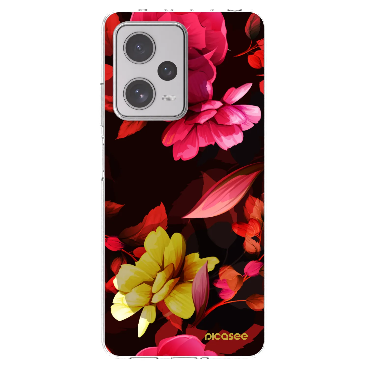Picasee silikonowe przeźroczyste etui na Xiaomi Redmi Note 12 Pro+ 5G - Dark Peonny