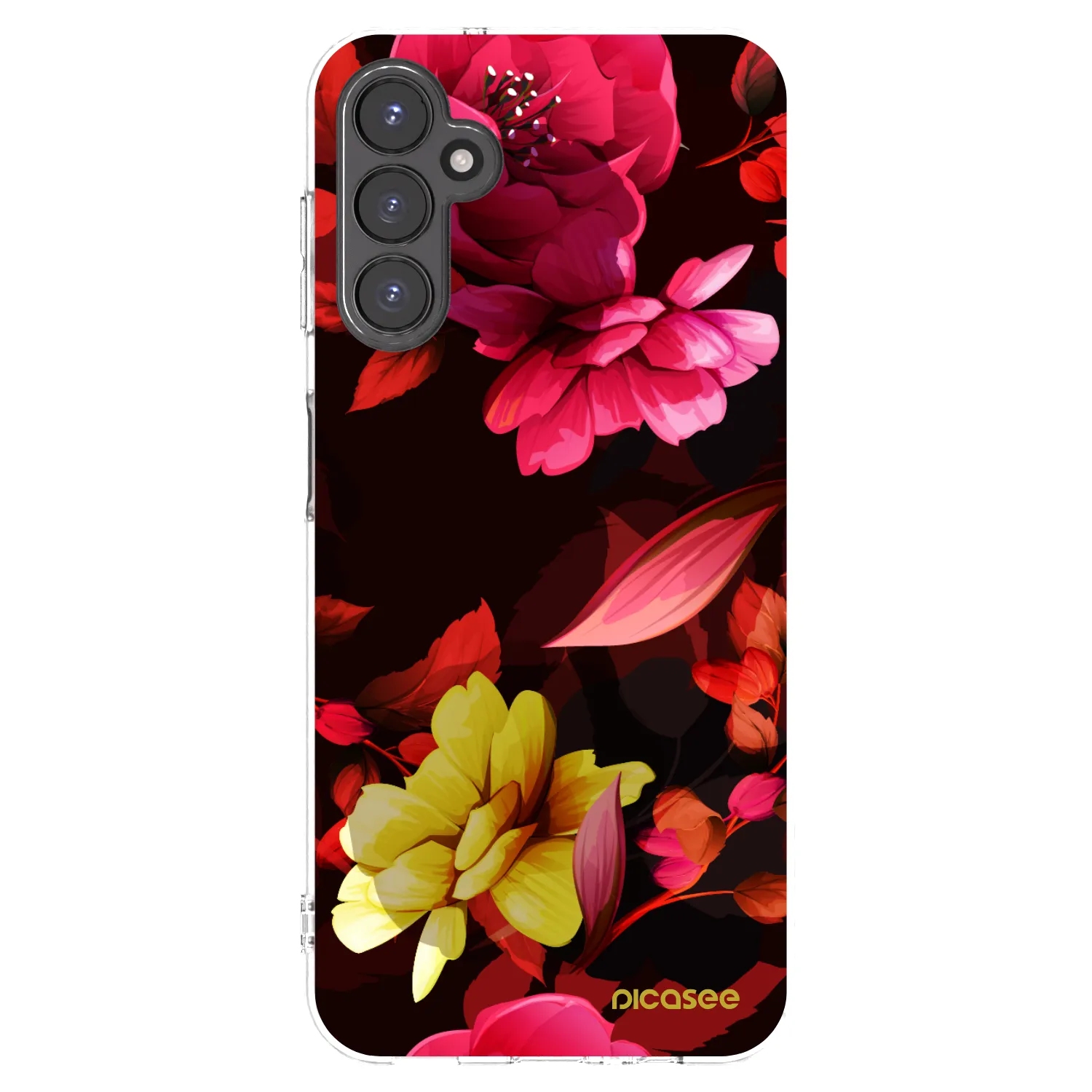 Picasee silikonowe przeźroczyste etui na Samsung Galaxy A14 5G A146P - Dark Peonny