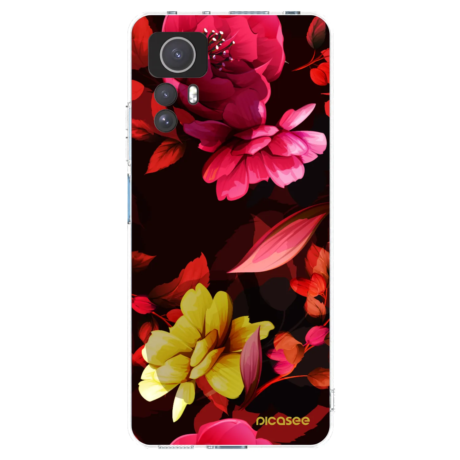 Picasee silikonowe przeźroczyste etui na Xiaomi Redmi Note 12S - Dark Peonny