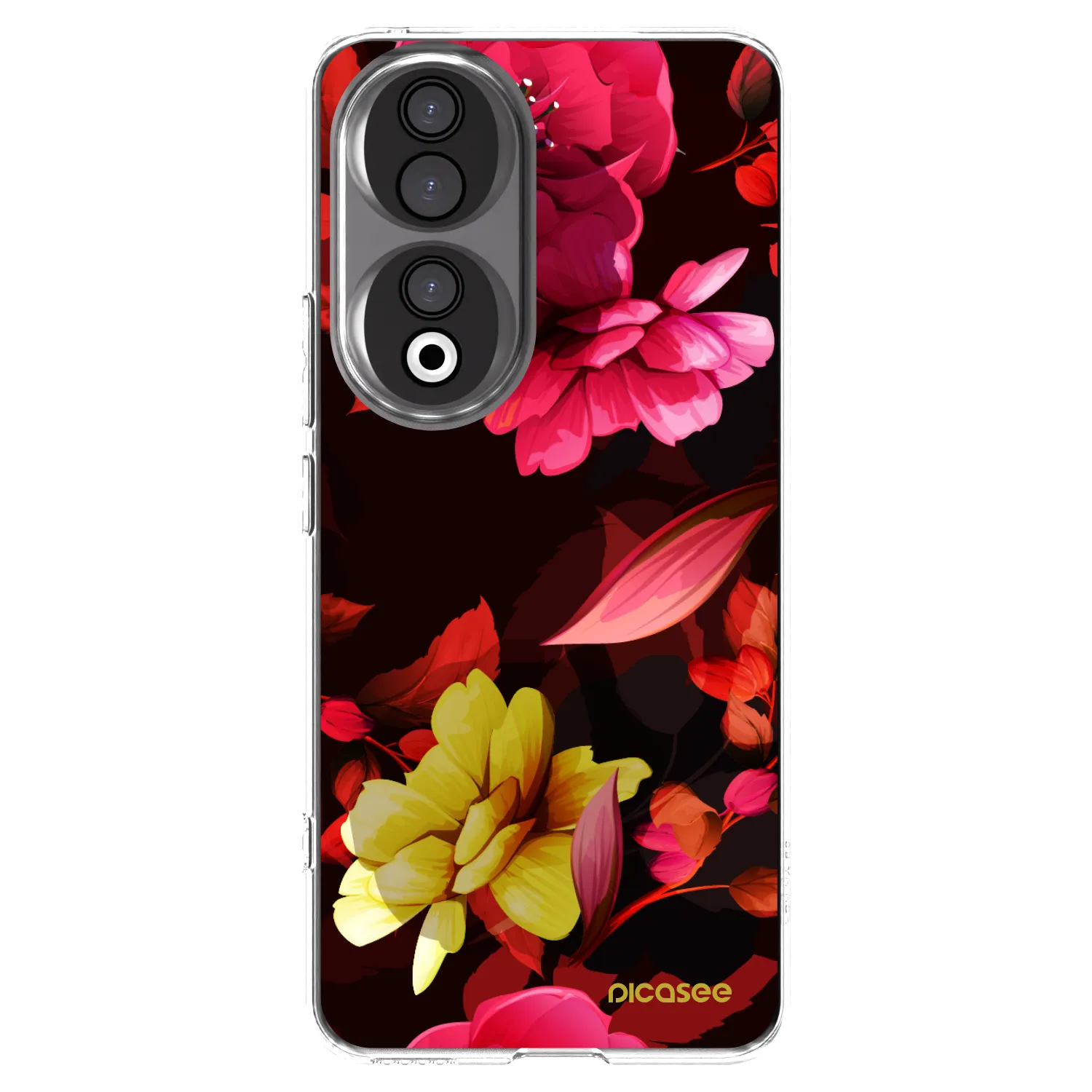 Picasee silikonowe przeźroczyste etui na Honor 90 5G - Dark Peonny