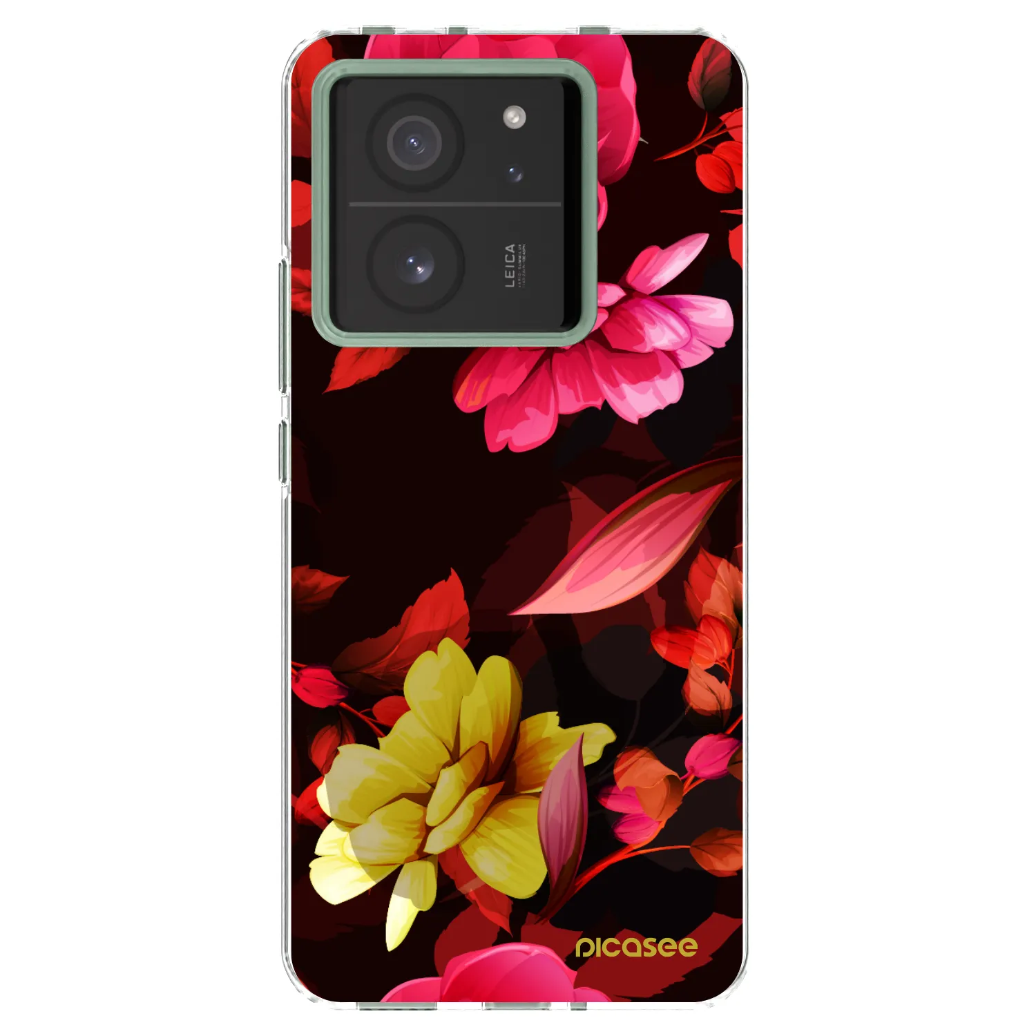 Picasee silikonowe przeźroczyste etui na Xiaomi 13T Pro - Dark Peonny