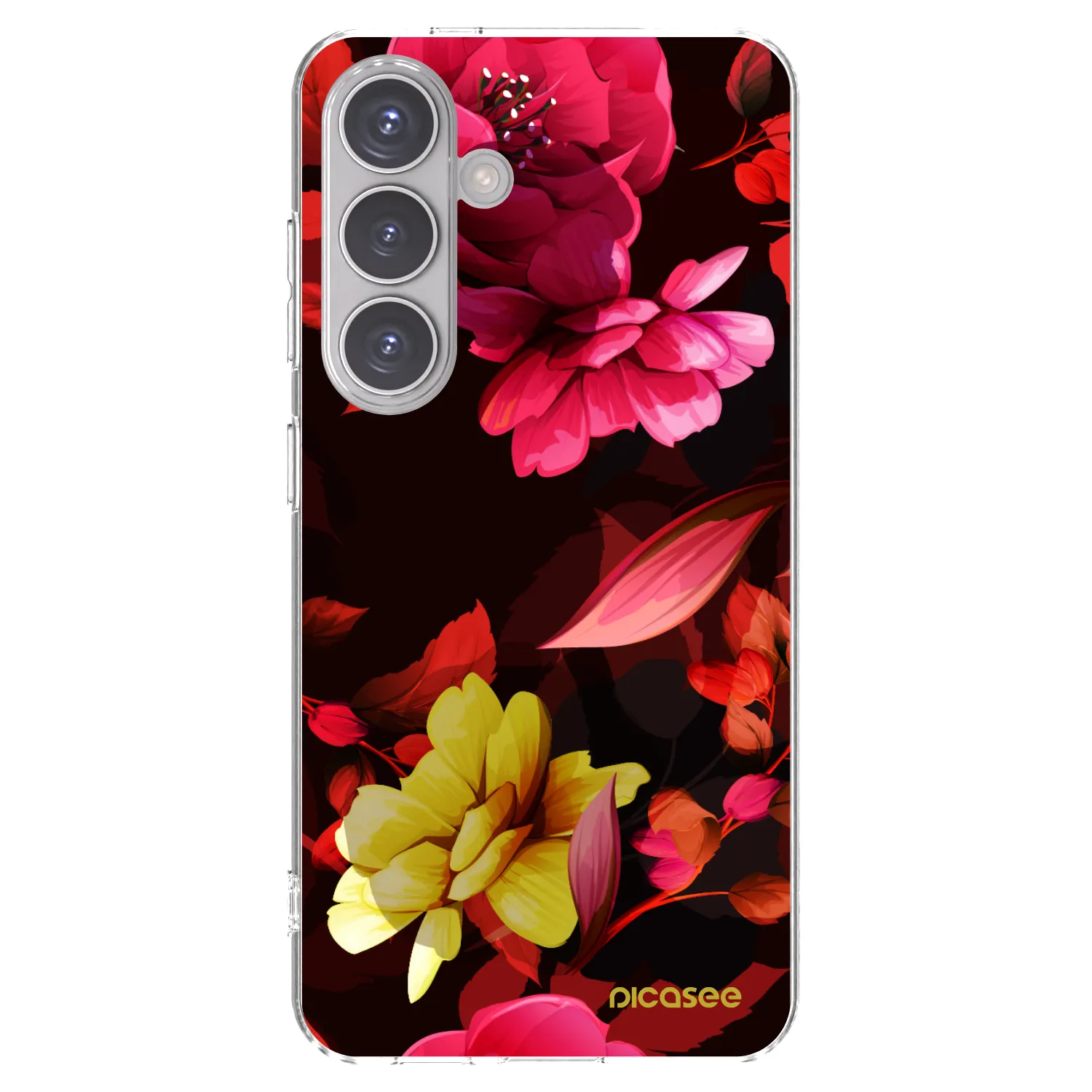 Picasee silikonowe przeźroczyste etui na Samsung Galaxy S24 S921B 5G - Dark Peonny