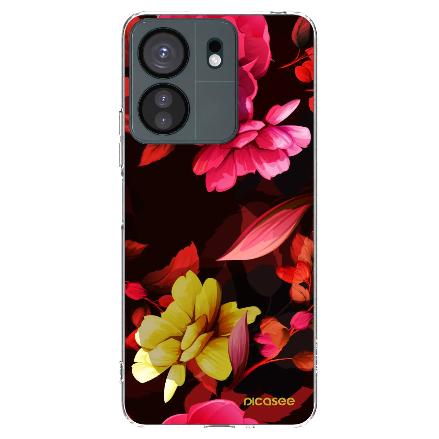 Picasee silikonowe przeźroczyste etui na Xiaomi Redmi 13C 4G - Dark Peonny