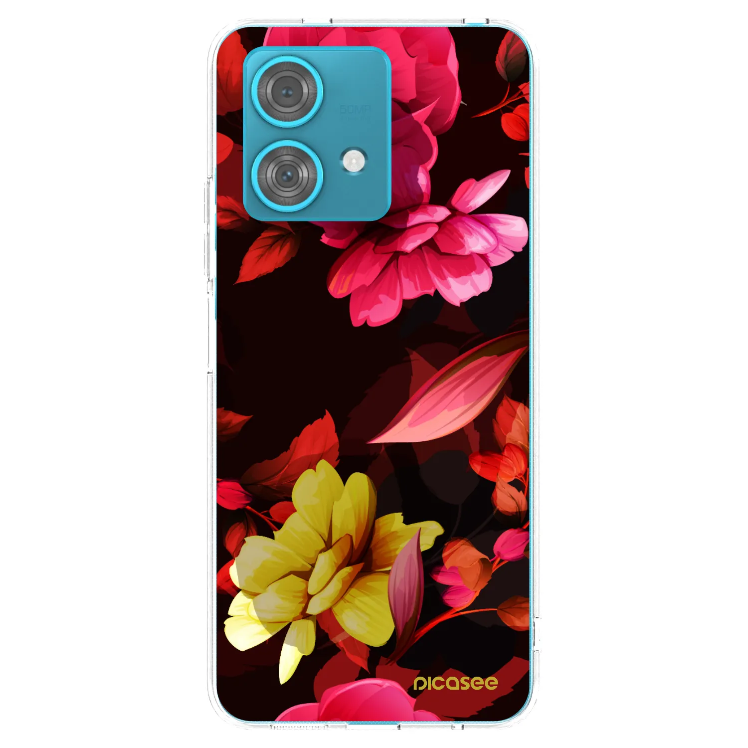 Picasee silikonowe przeźroczyste etui na Motorola Edge 40 Neo - Dark Peonny